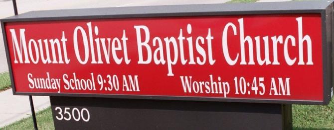 Mount Olivet Baptist Church Sign